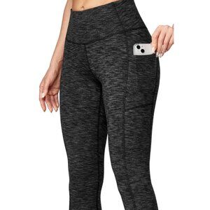 GUC Women's Leggings Pockets High Waisted Athletic Compression, Charcoal Size: M